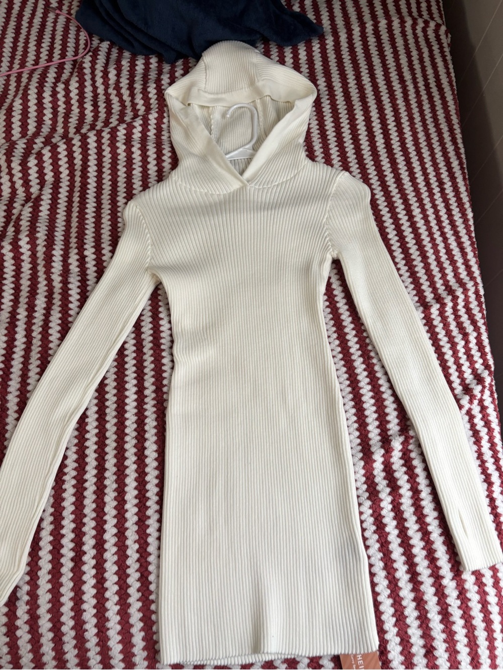 SHEIN sxy slim ribbed dress with hood (brand new condition)